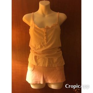 JUICY COUTURE PINK TERRY SKIRT & HANLEY TANK TOP.